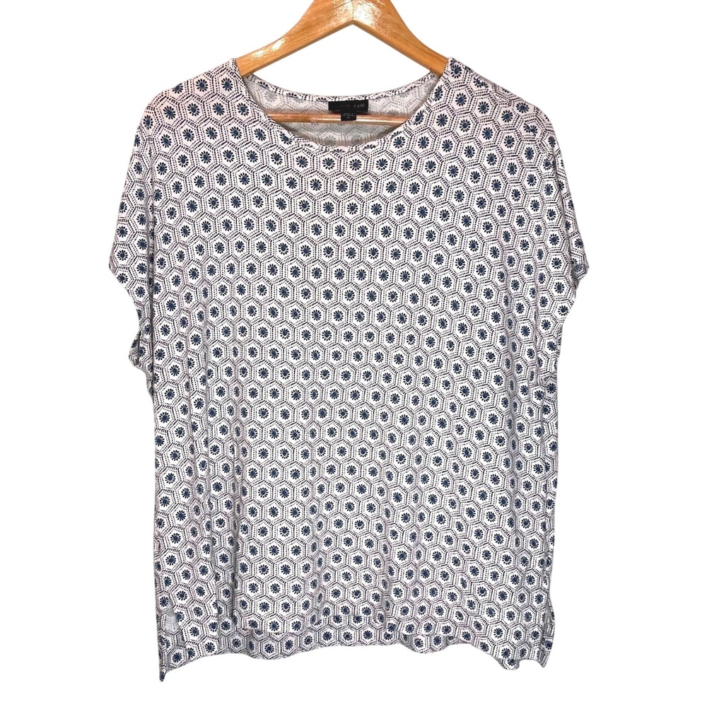 J. Jill Womens Medium Geometric‎ Tunic Loungewear Casual Minimal Boho Relaxed